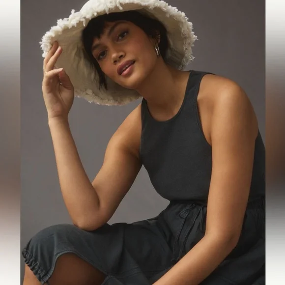 Daily Practice by Anthropologie Be Bold Racerback Twofer Dress in “Washed Black” - Picture 4 of 15